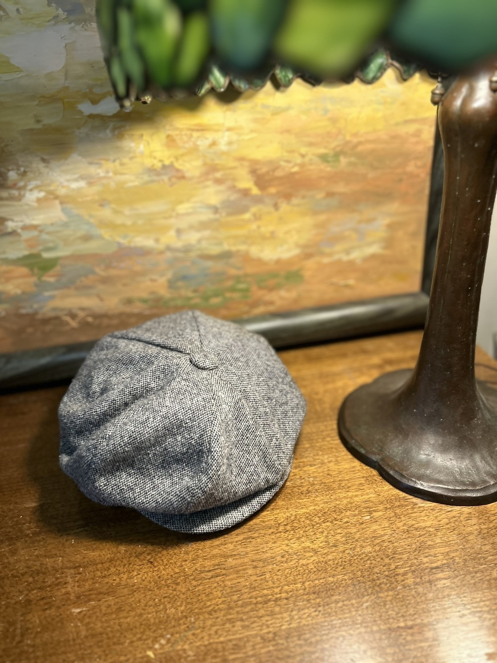 Stetson Grey Tweed 8-Panel Newsboy Cap Quilted Lining ? Made in Canada Men's XL